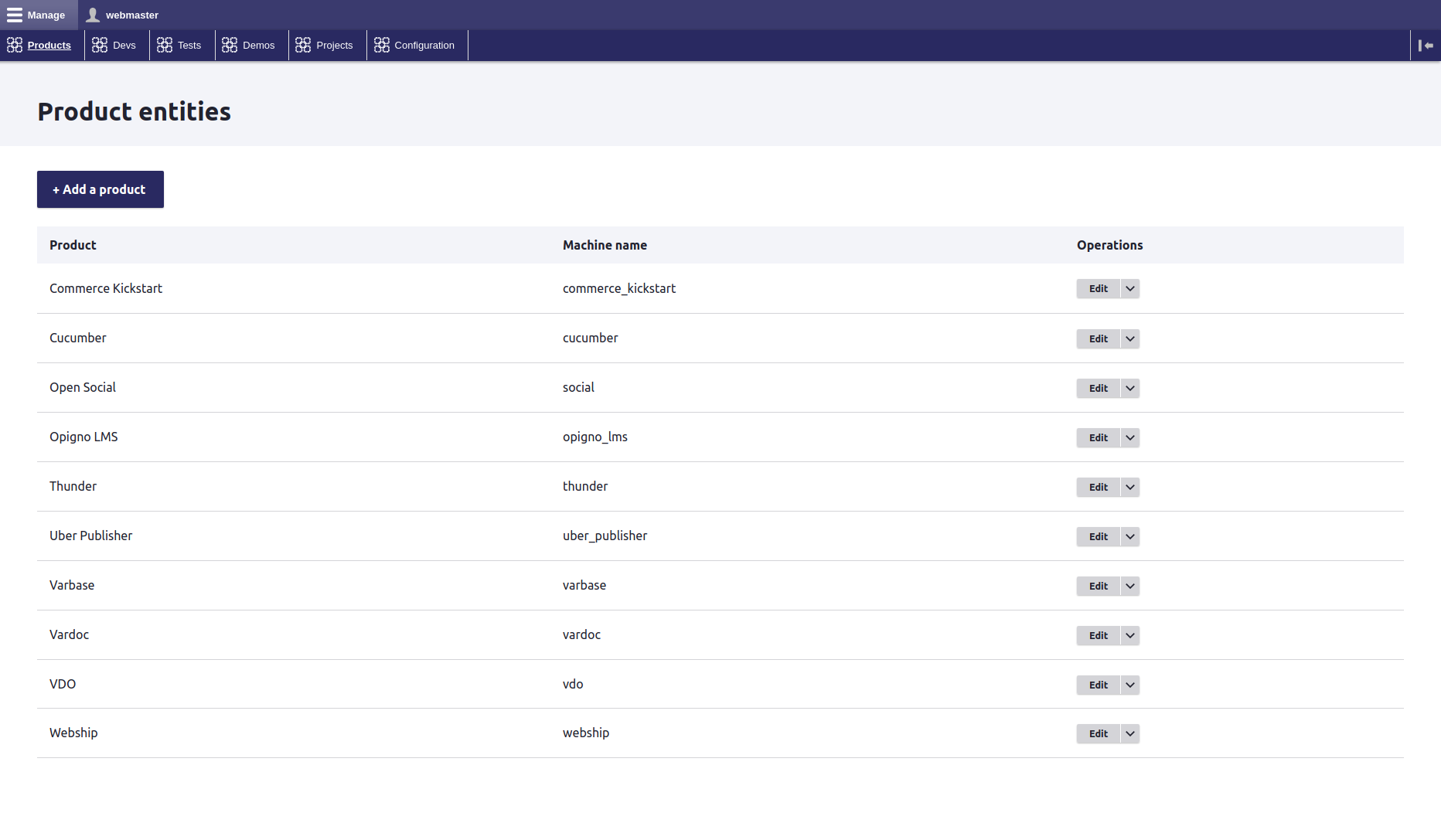 VDO Back-end and toolbar style