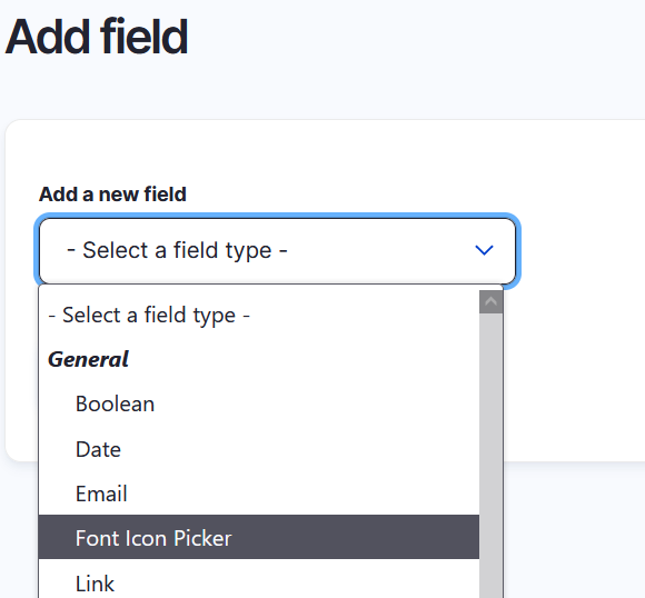 Add field form