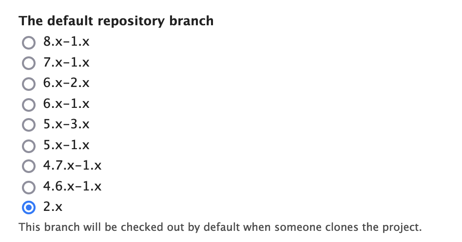 Default branch screenshot