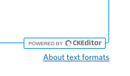 picture of the bottom right corner of a ckeditor textarea with a powered by ckeditor box