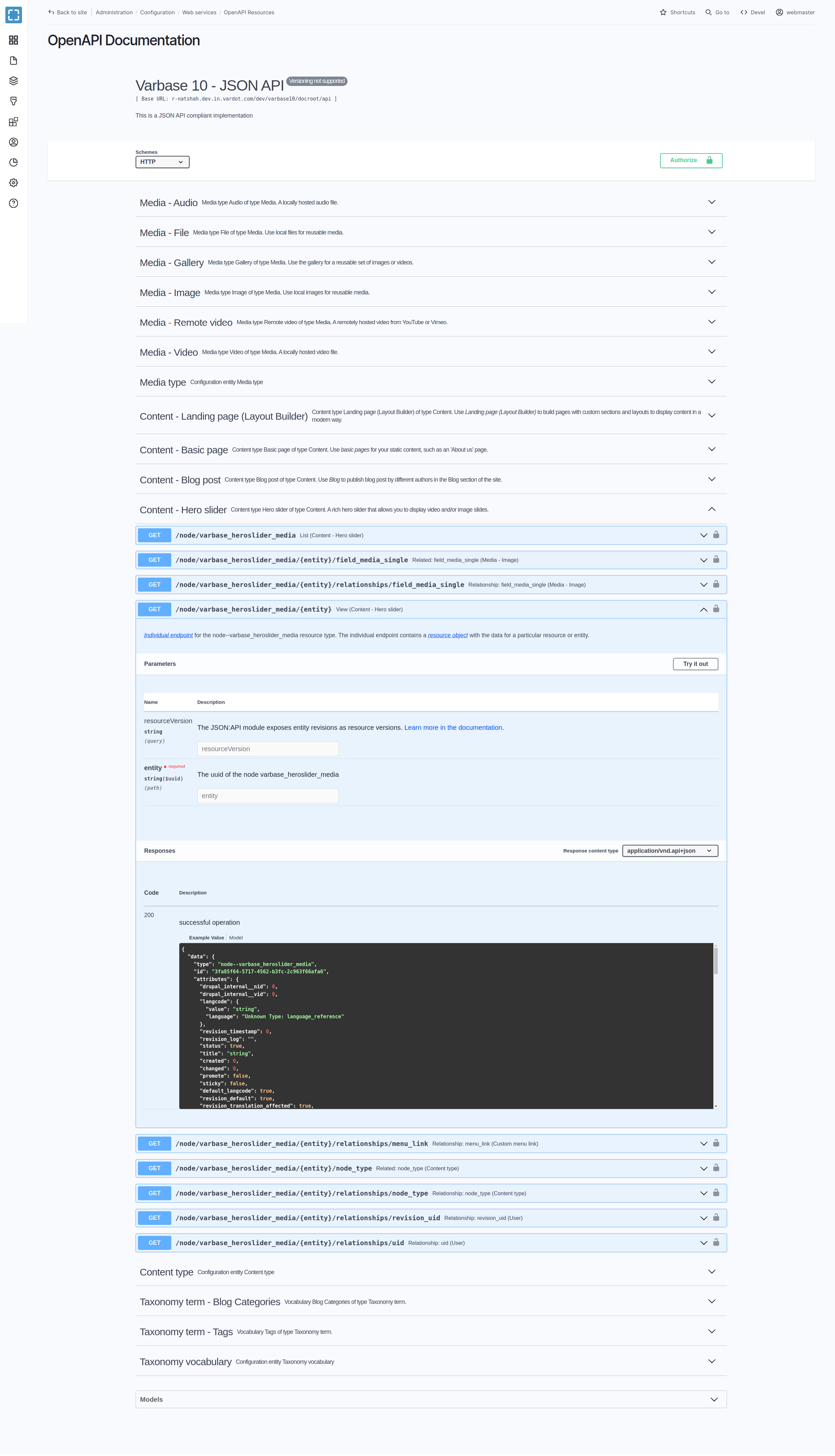 OpenAPI Documentation JSON API