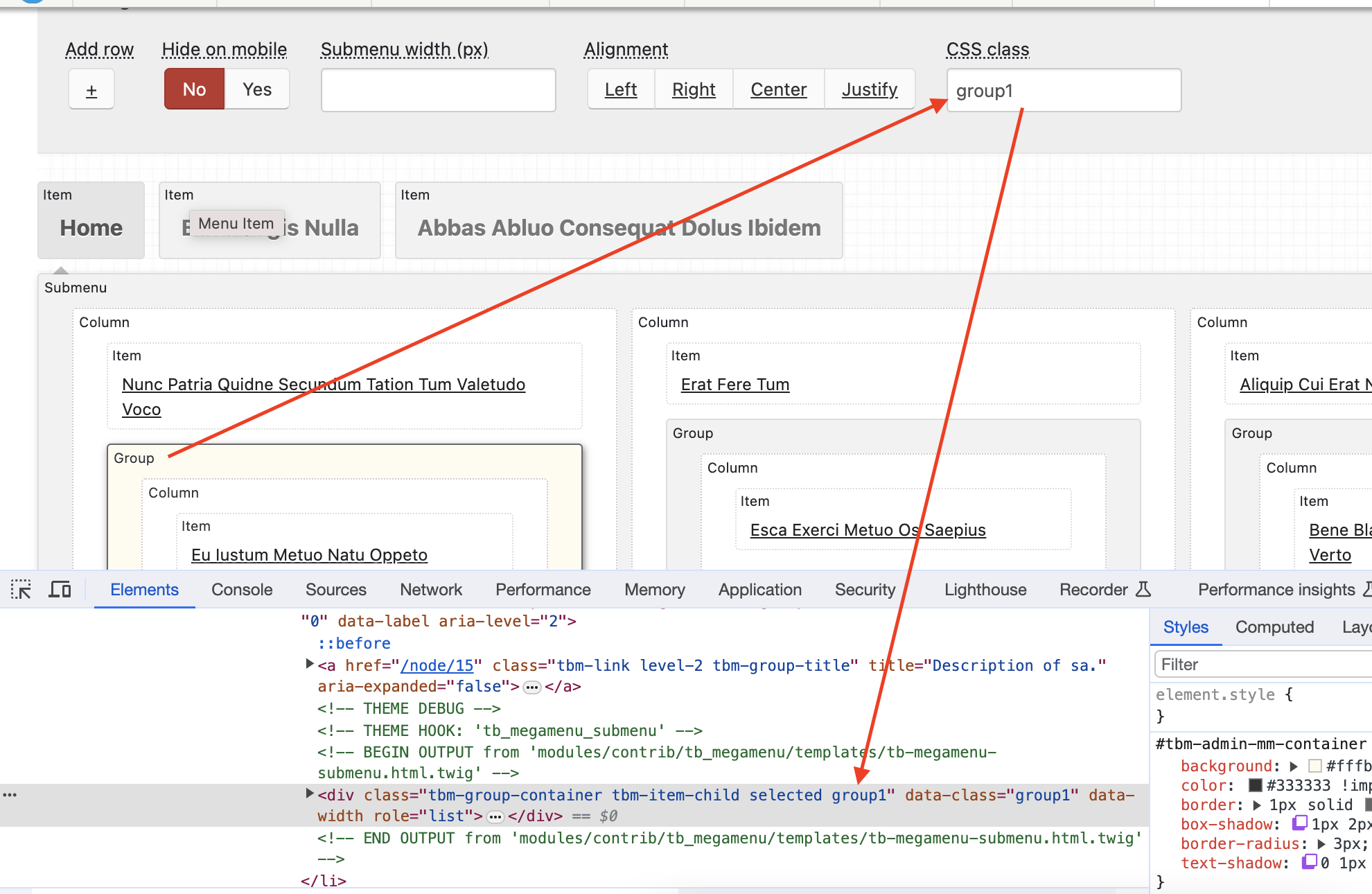 Submenu Config CSS Class Not Saving Class Name. [#3391999] | Drupal.org