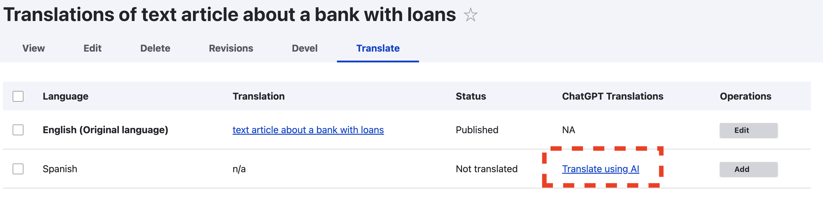 Multilingual translation