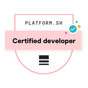Platform.sh Certified developer Badge