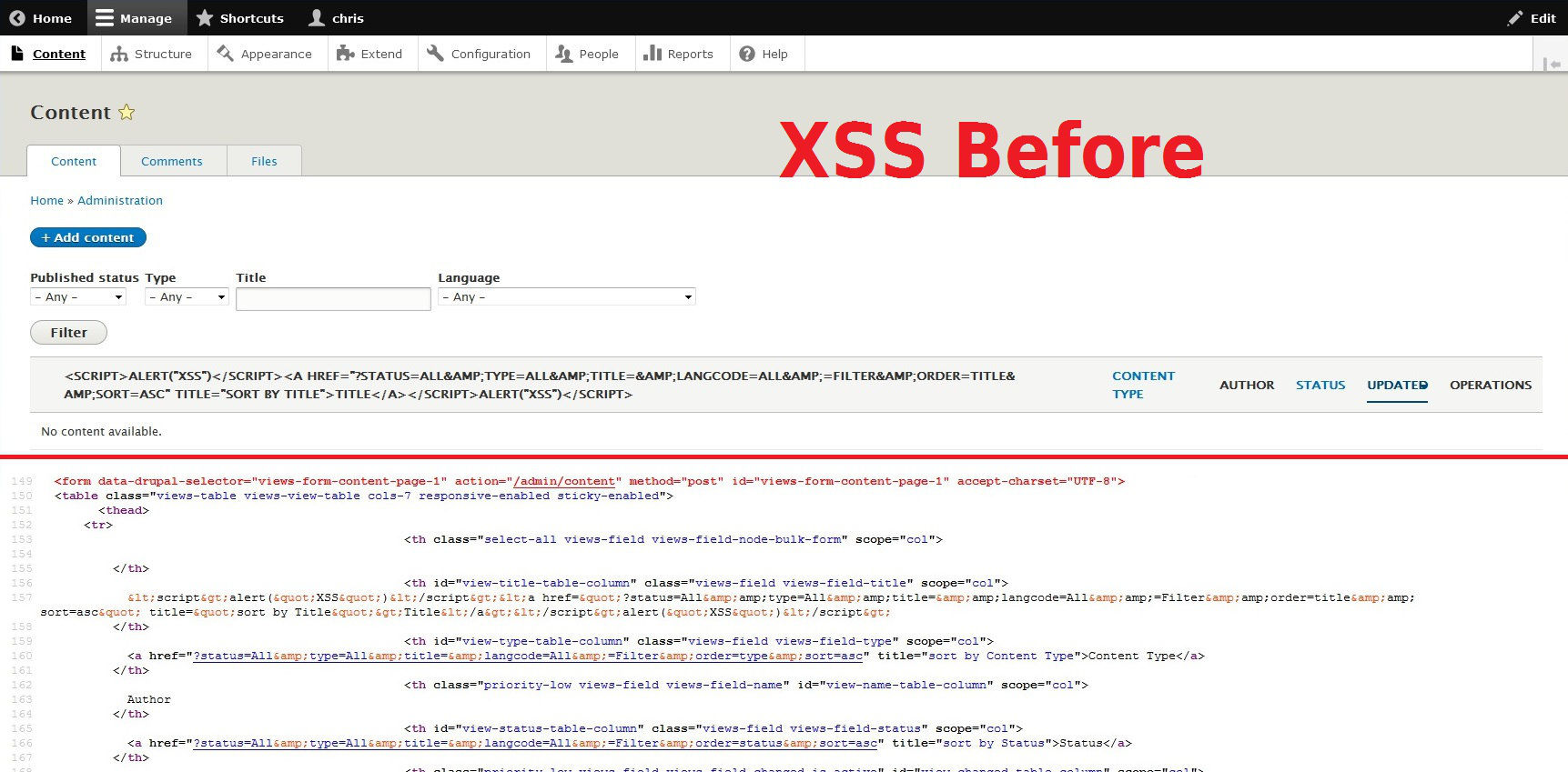 XSS Before Patch