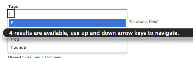 Screenshot of dropdown with selection