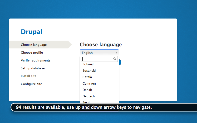 Screenshot of VoiceOver's comments selecting dropdown