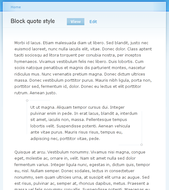 Usability enable BLOCKQUOTE by default [197425]