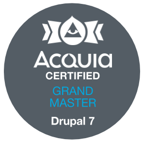Acquia Certified Drupal 7 Grand Master Badge