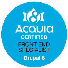 Acquia Certified Front End Specialist Drupal 8 Badge