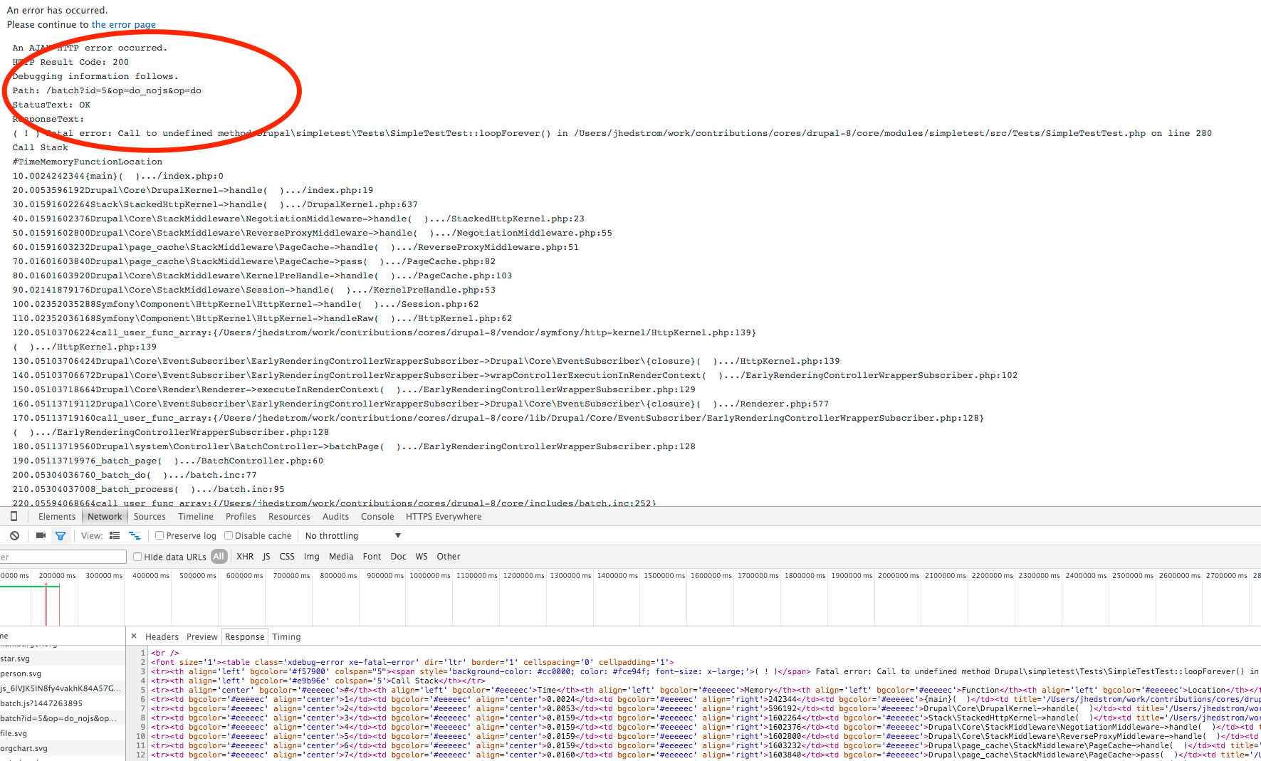 Fatal Error During Batch Operations Causes Endless Test Loop