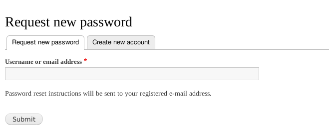 reset password after