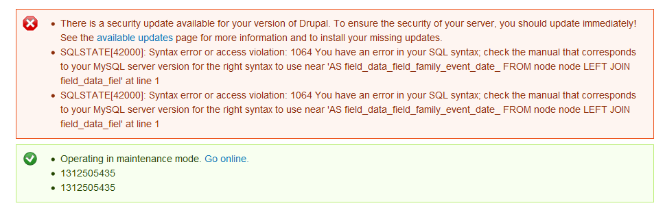 Exception Sqlstate 400 Syntax Error Or Access Violation 1064 After Upgrade 186 Drupal Org