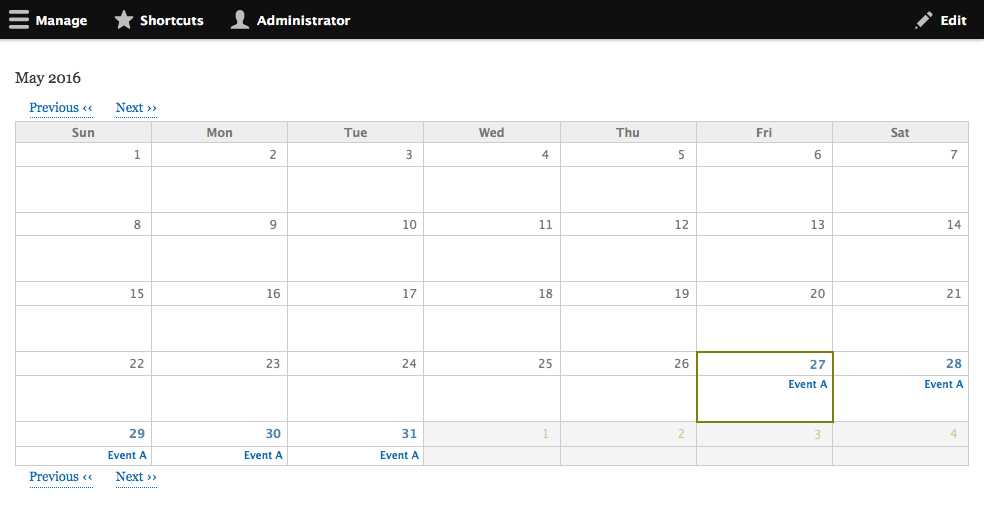 Calendar only displays results within (24|7) days of first instance ...