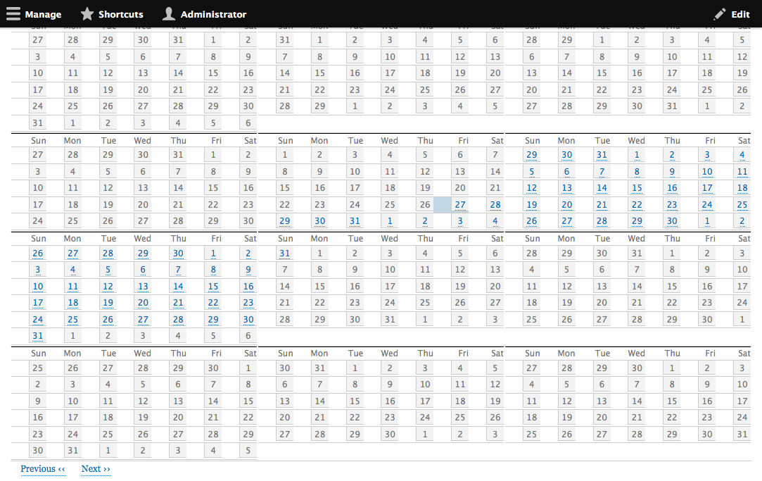 Calendar only displays results within (24|7) days of first instance ...