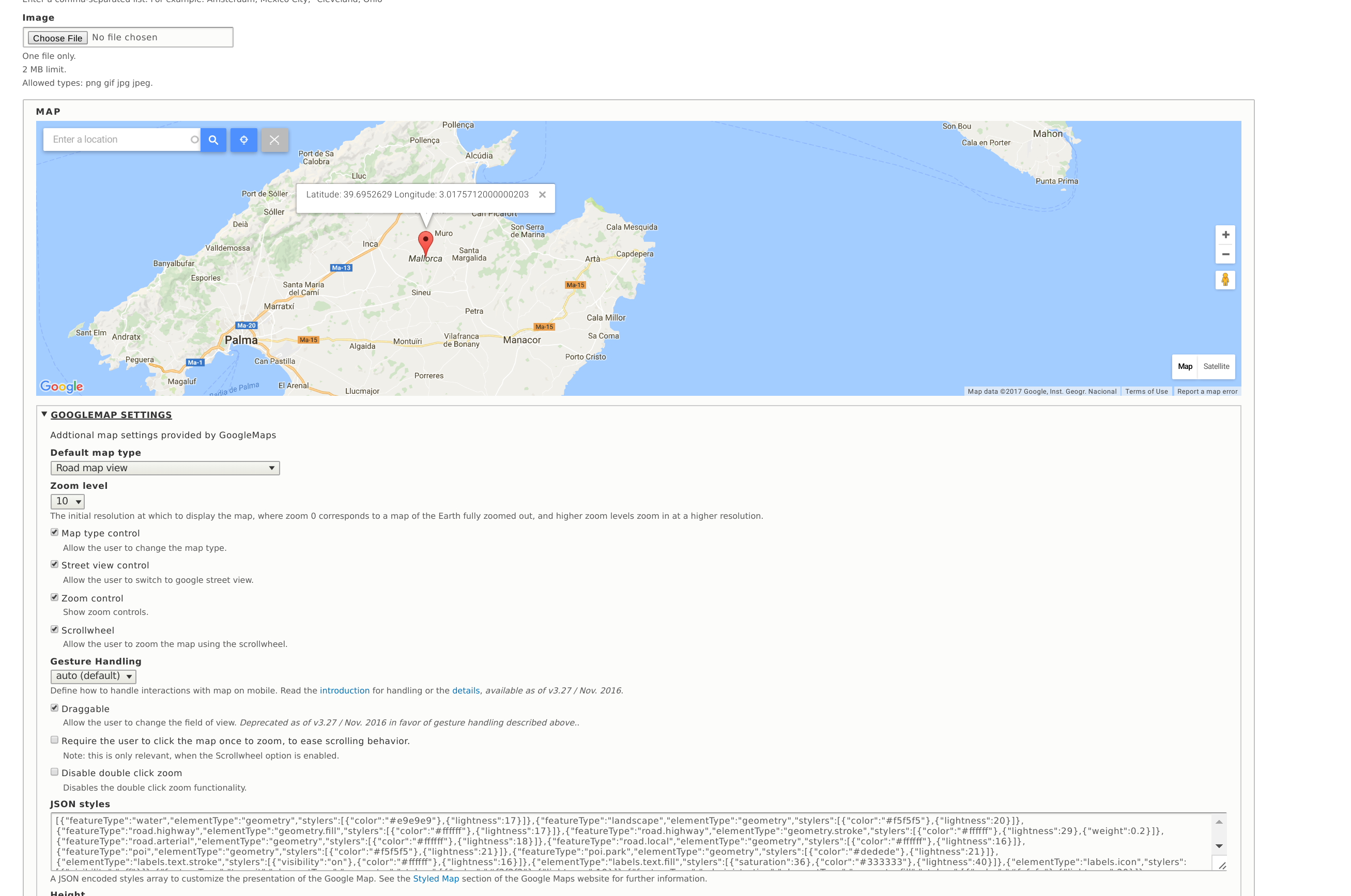 Json Style Not Working When Using Use Custom Map Settings