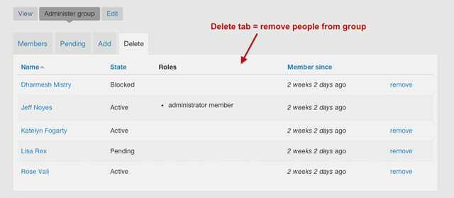 delete members