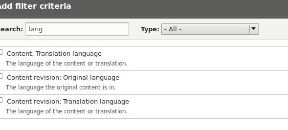 fixed filters for node languages