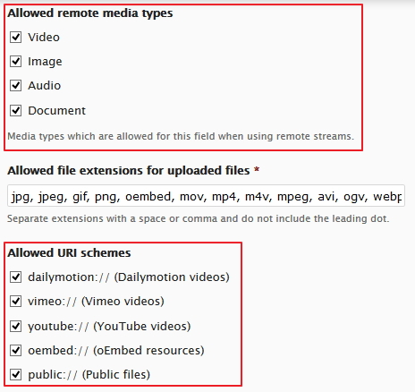 media file selector post settings