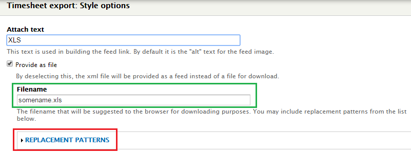 Provide as file setting