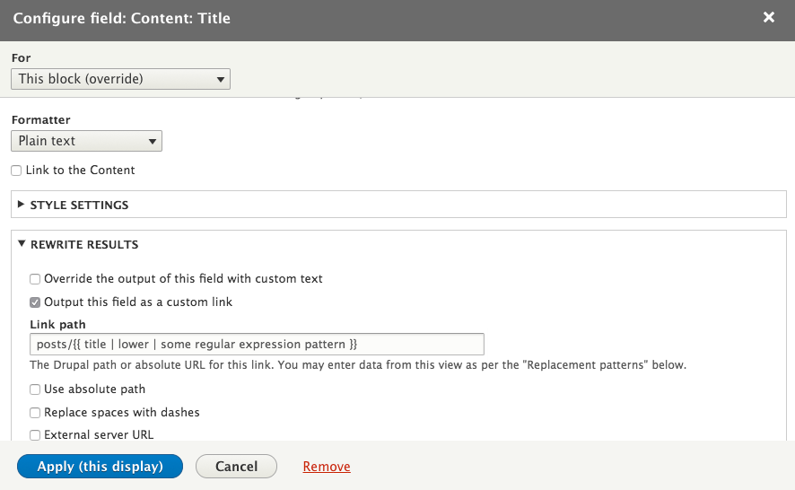 Configuration fields. Проверка на код стайл Drupal. Patterns друпал 9 как делать.