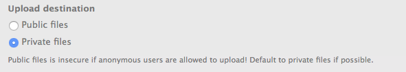 File upload destination description change