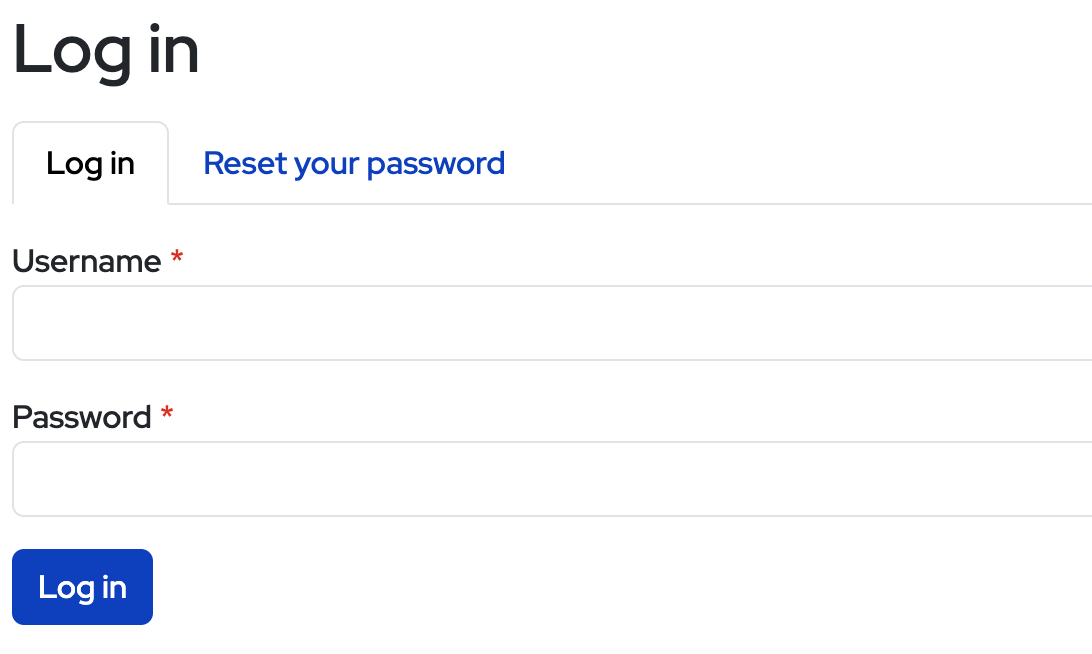 Local tasks on login page