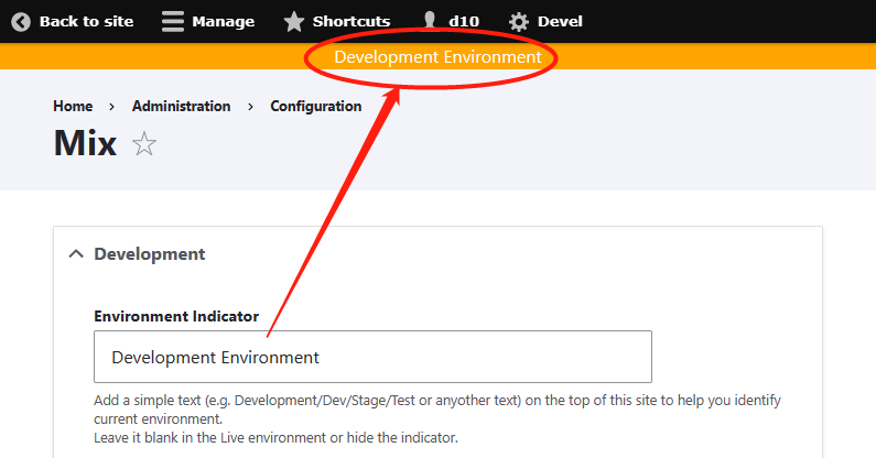 Mix module - Environment Indicator