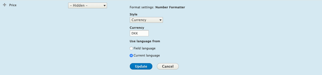Number Formatter on Mange Display