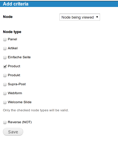 Add Panels Selection Rule