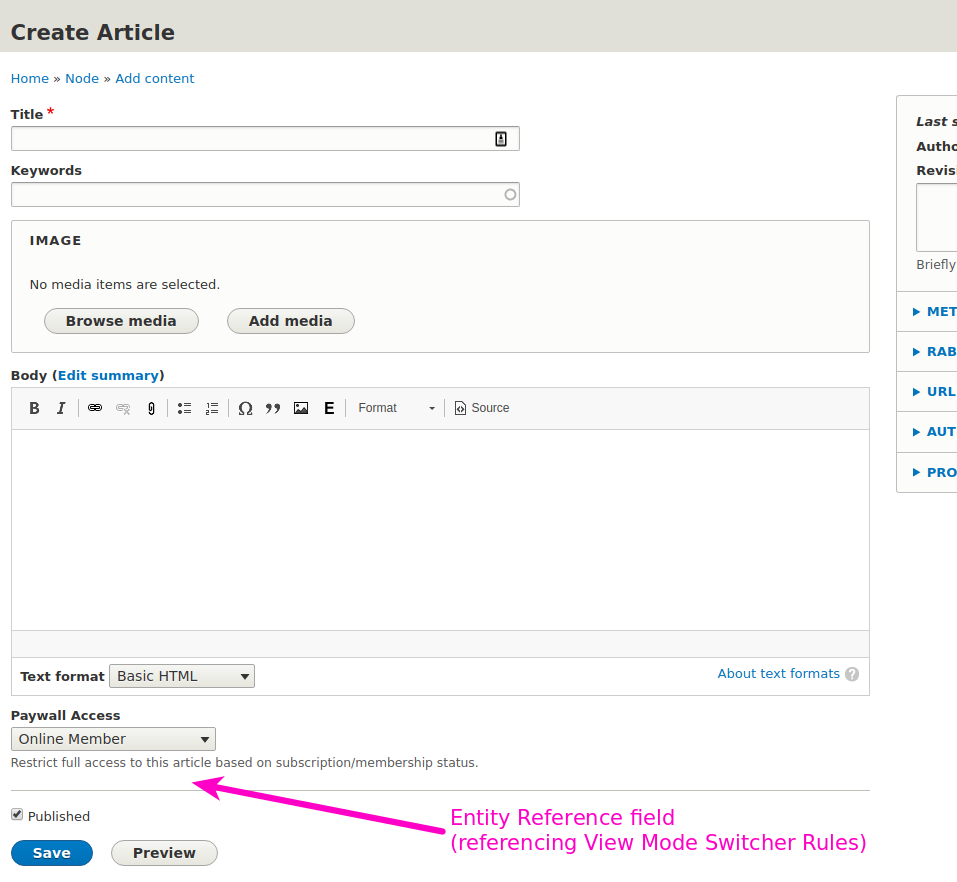 Php mode viewprofile. Mode Switch Key. Где прописывать ID на товар в друпал. Add text field UI.