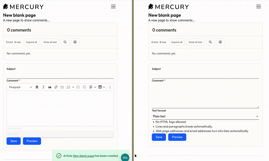 Live loading of comments through HTMX