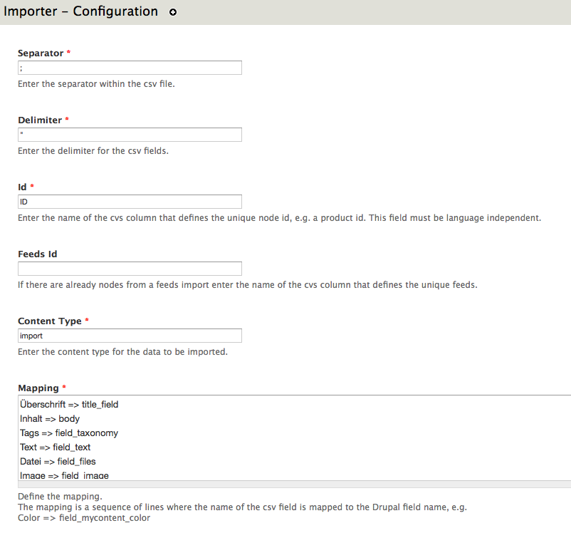 Import configure