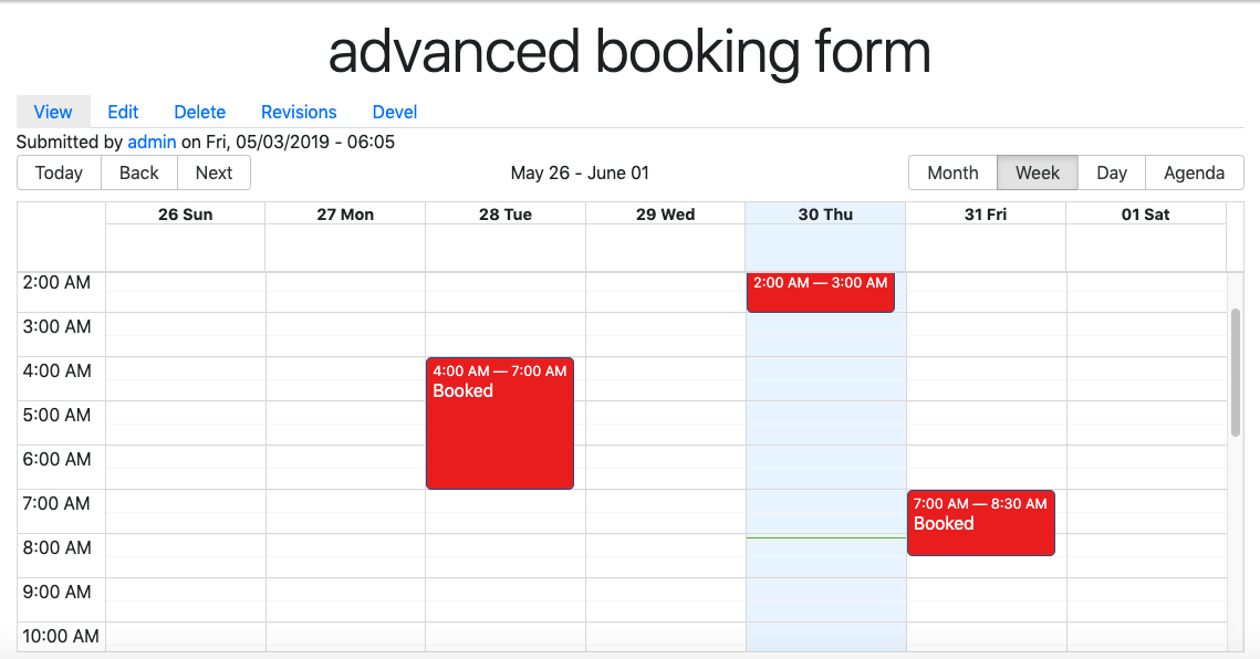advanced booking form