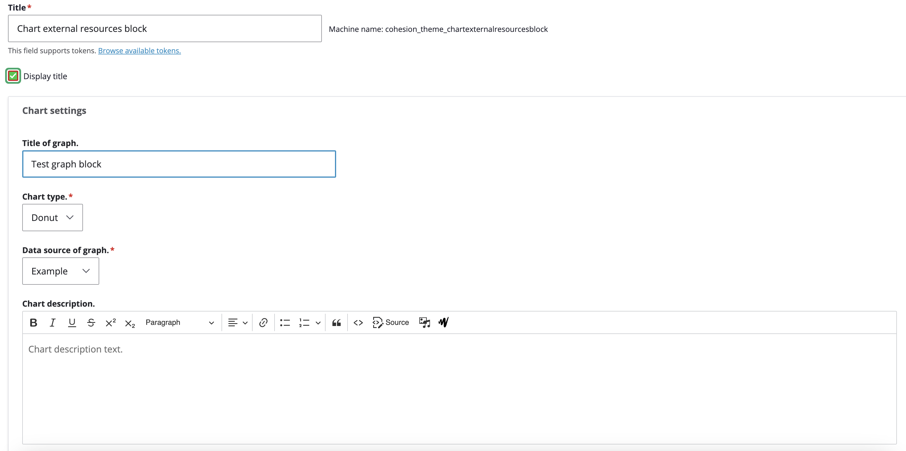 Graph Block Settings
