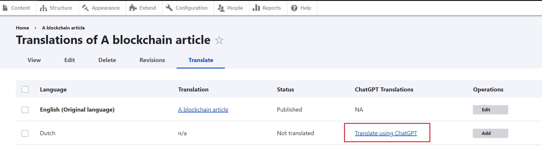 Content Translation