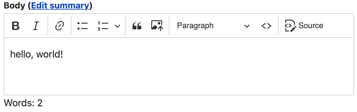 CKEditor5 word count