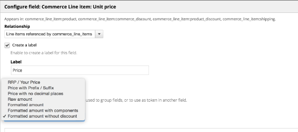 Configuration fields