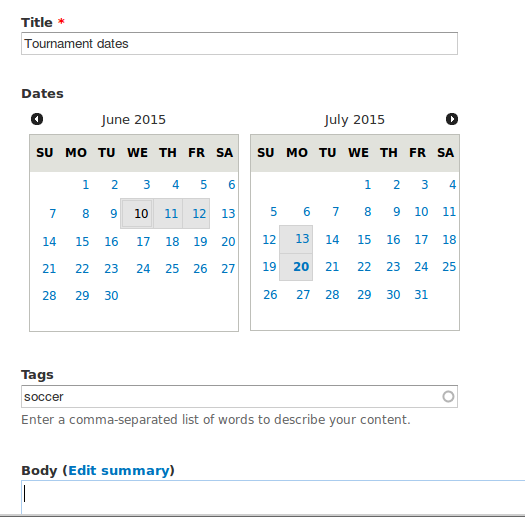 Date Multiselect