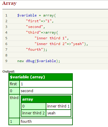 Ajax array. DBUG.