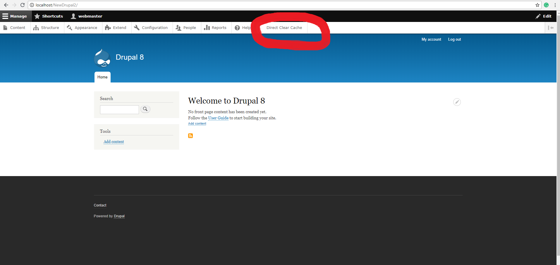 Direct Clear Cache Drupal