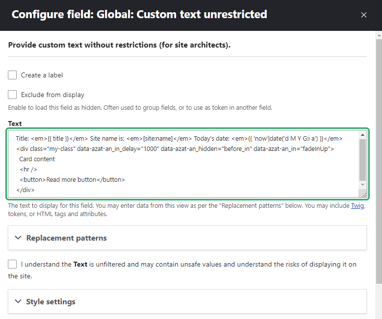 views-unrestricted-custom-field-drupal