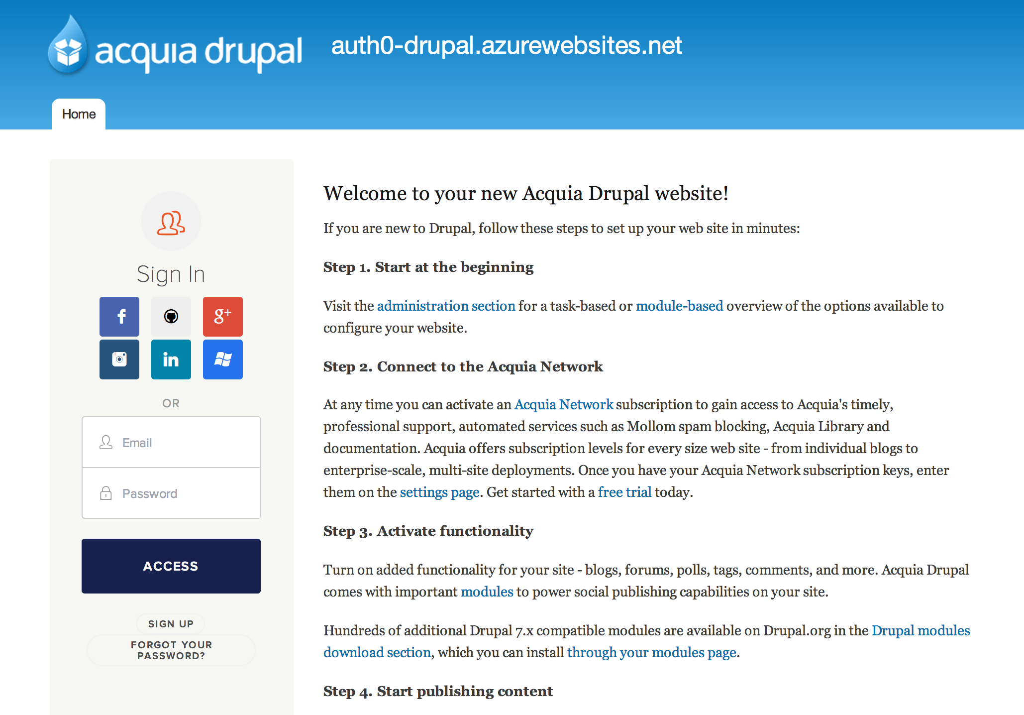 drupal login in anonymous user project