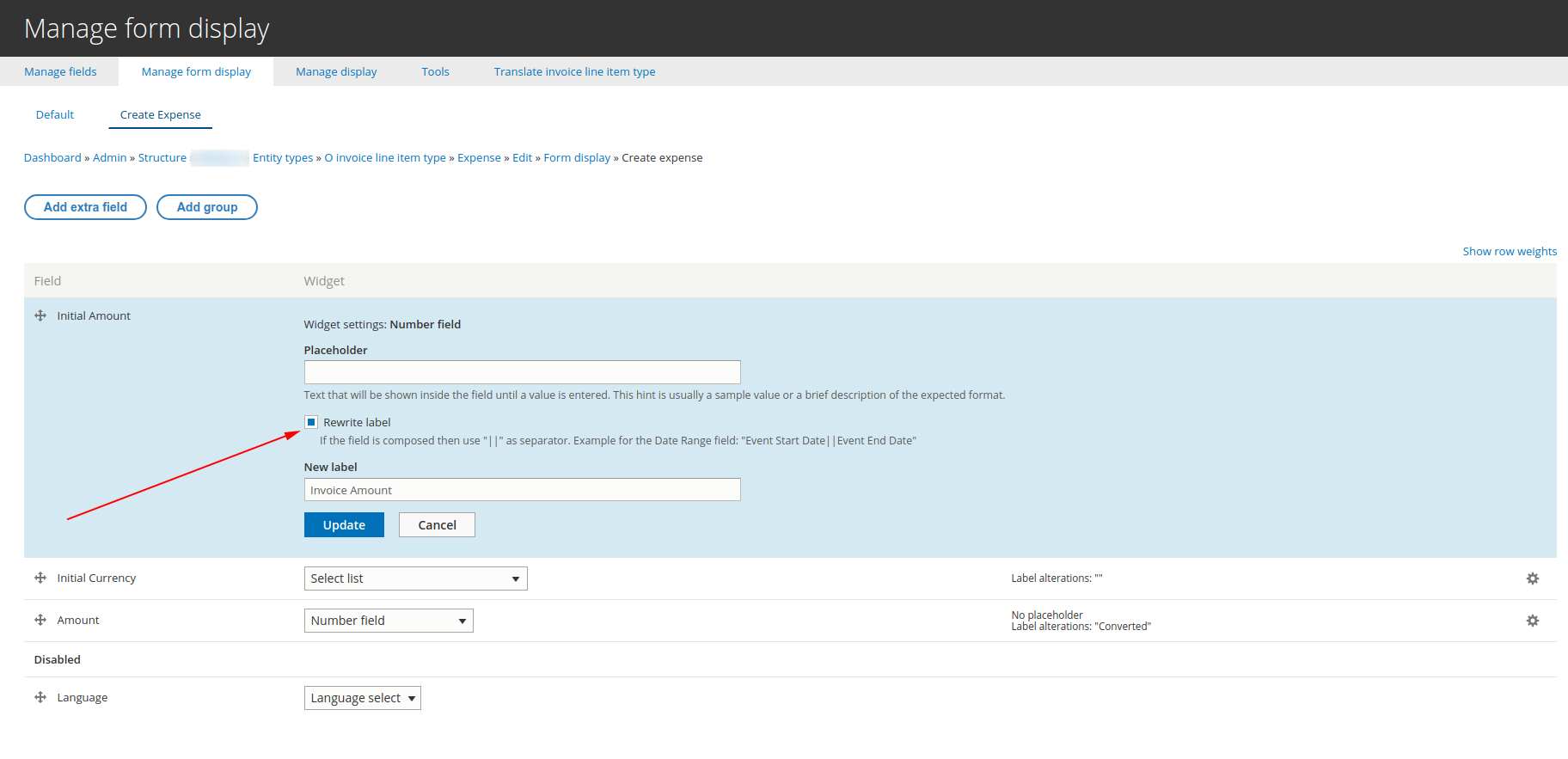 Entity Form/Display Field Label | Drupal.org