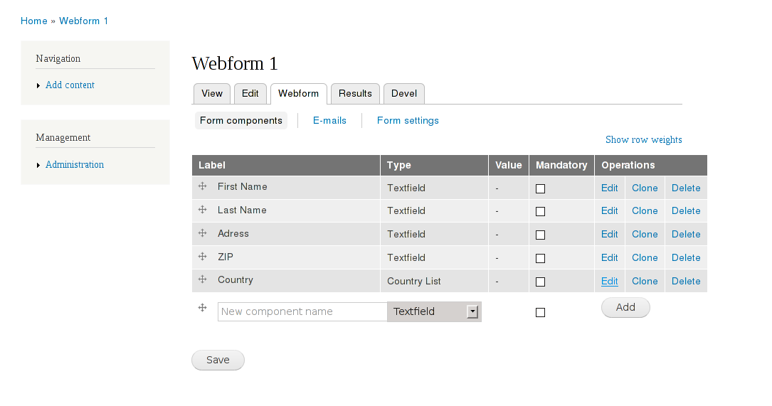 drupal webform examples