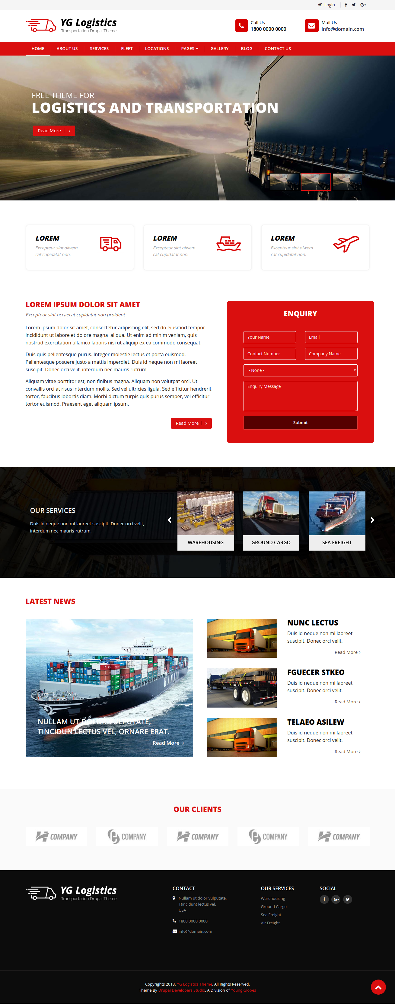 YG Logistics | Bootstrap based Logistics & Transportation Drupal 10 ...