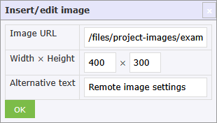 Drupal project page image embed form