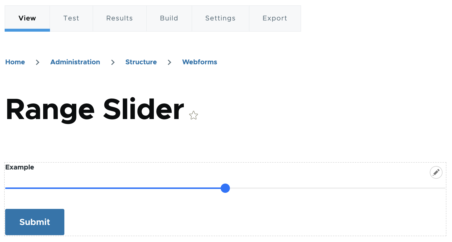 Range slider v3 Webform example