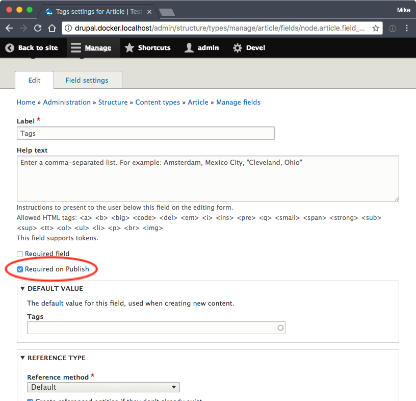 Require on Publish configuration