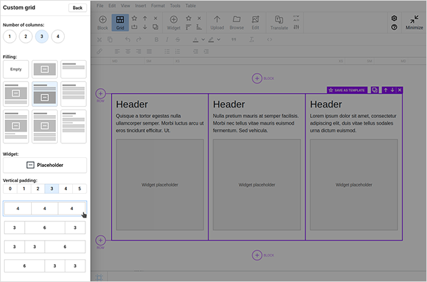 Bootstrap block constructor Bootstrap block template